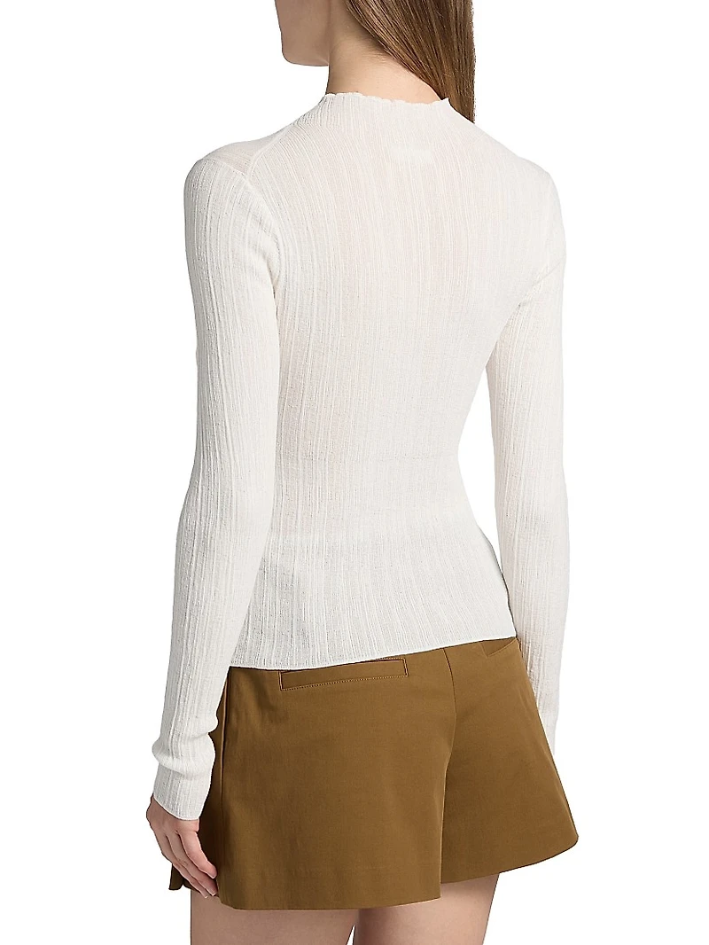 Hugh Textured Cotton-Blend Top