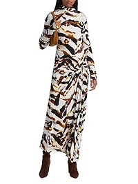 Lia Abstract Asymmetric Maxi Dress