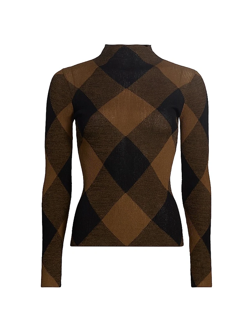 Hugh Checkered Cotton-Blend Top