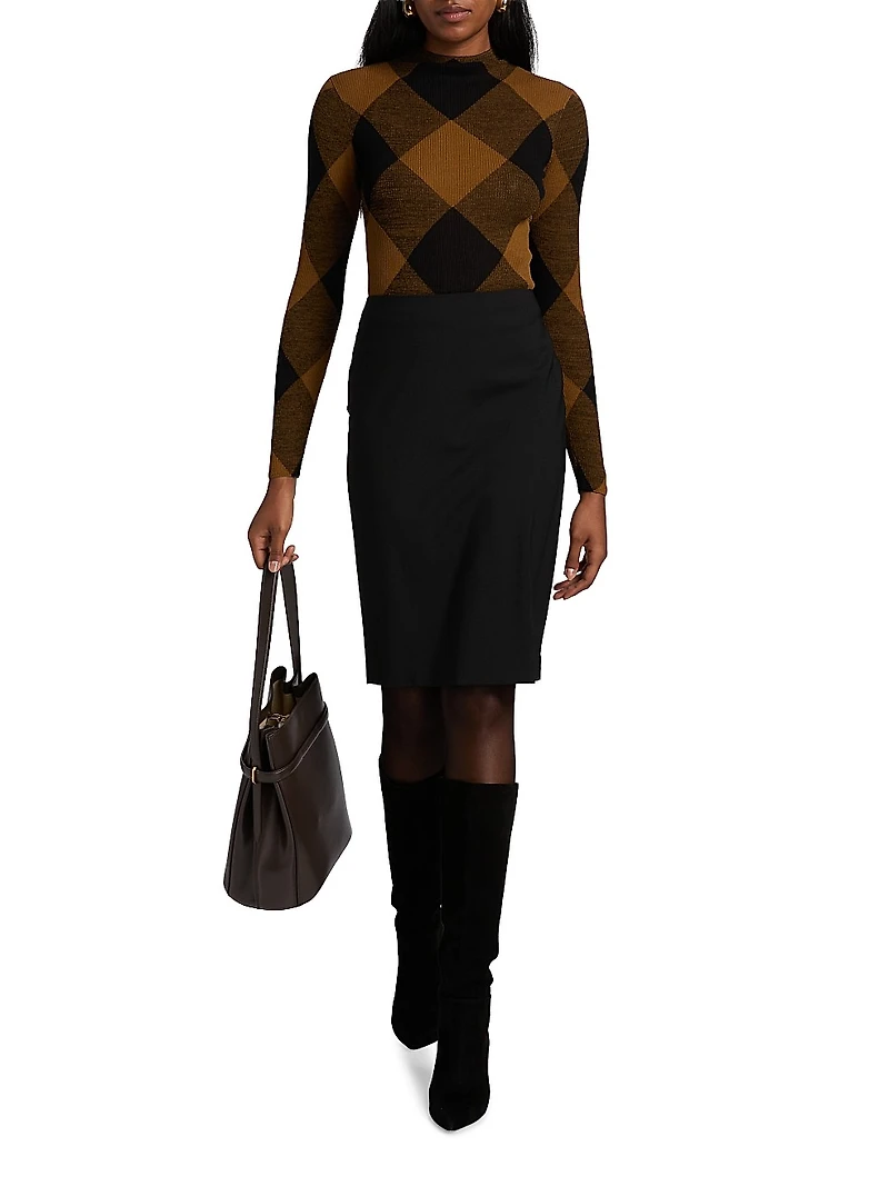 Hugh Checkered Cotton-Blend Top