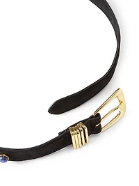Arch Embellished Suede Belt