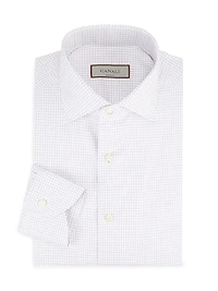 Graph-Check Plaid Cotton Dress Shirt