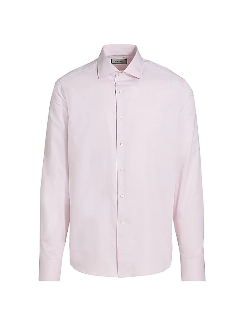 Solid Cotton Dress Shirt