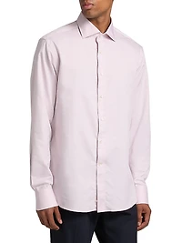 Solid Cotton Dress Shirt