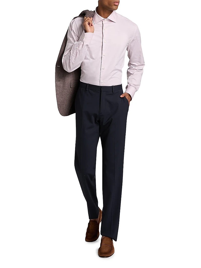 Solid Cotton Dress Shirt