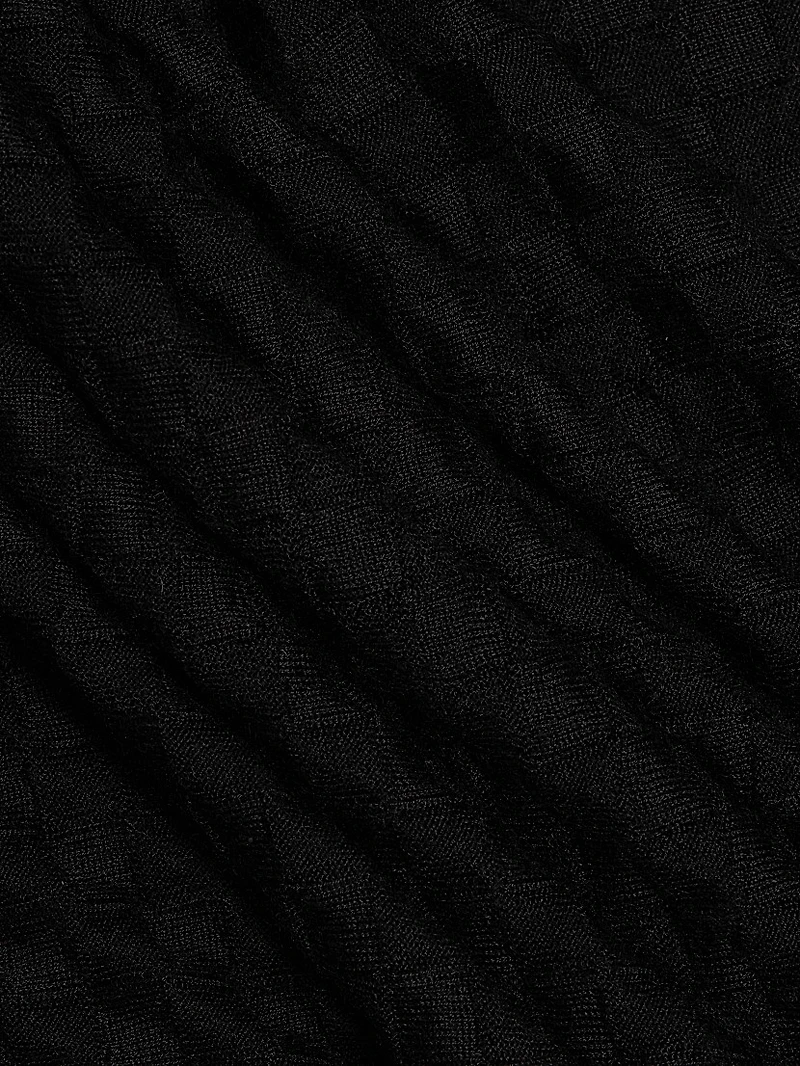 Textured Knit Cashmere-Silk Crewneck Sweater