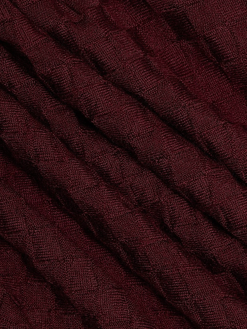 Textured Box-Knit Cashmere-Silk Crewneck Sweater