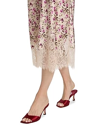 Vivienne Lace-Trimmed Floral Stretch-Silk Maxi Skirt