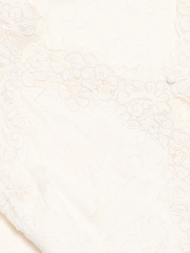 Larysa Lace-Trimmed Silk-Cotton Midi-Dress