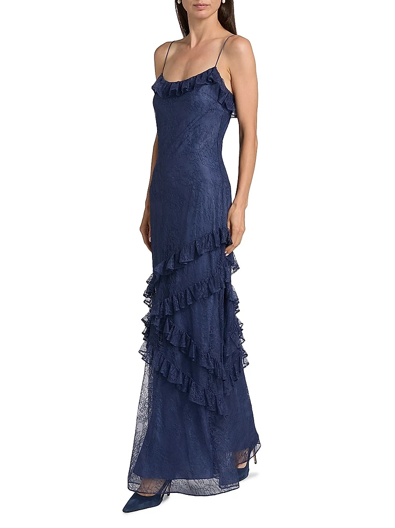 Elouisa Ruffled Lace Gown
