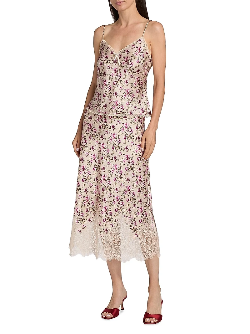 Judy Floral Silk Camisole