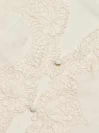 Yuri Lace-Trimmed Satin Blouse