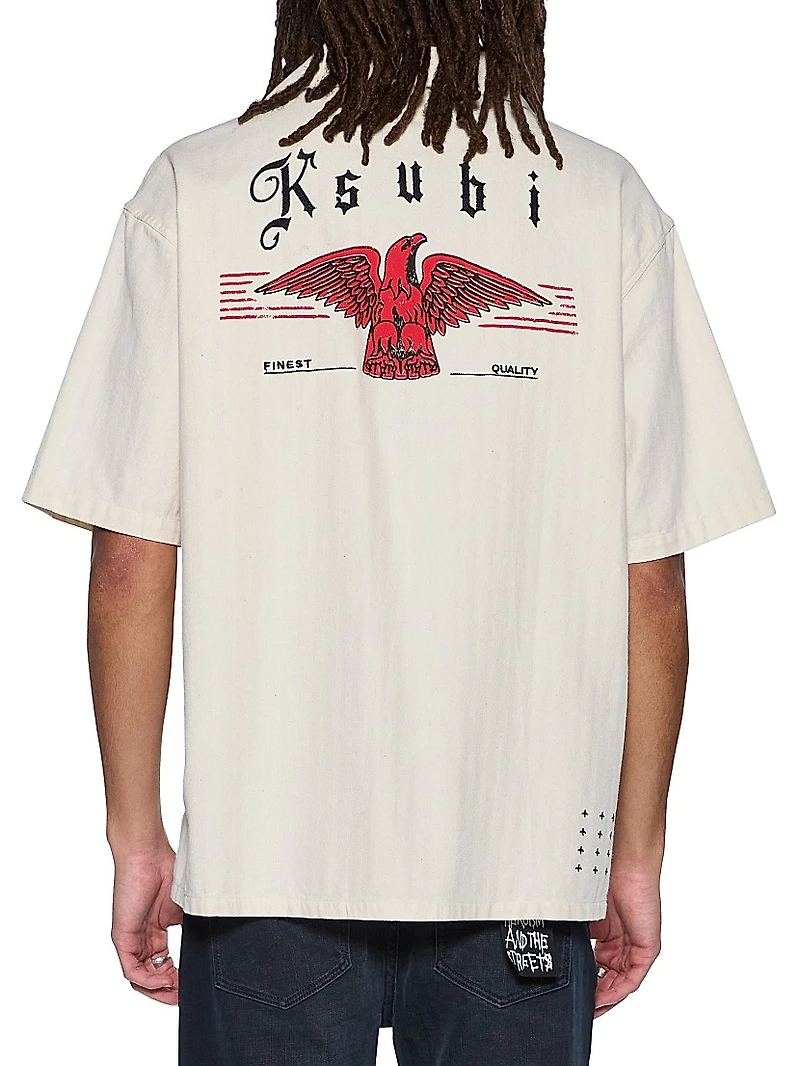 Neo-Nostalgia Truckstop Diner Button-Front Shirt