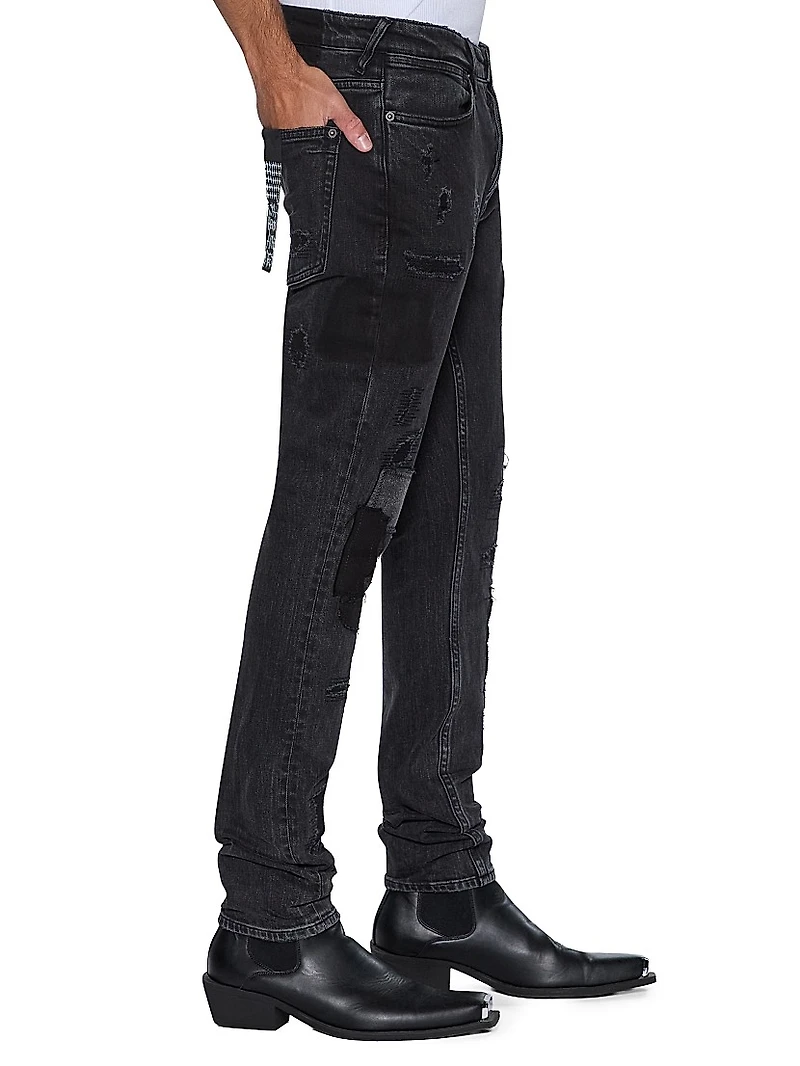 Neo-Nostalgia Van Winkle Led Rockstar Repair Jeans