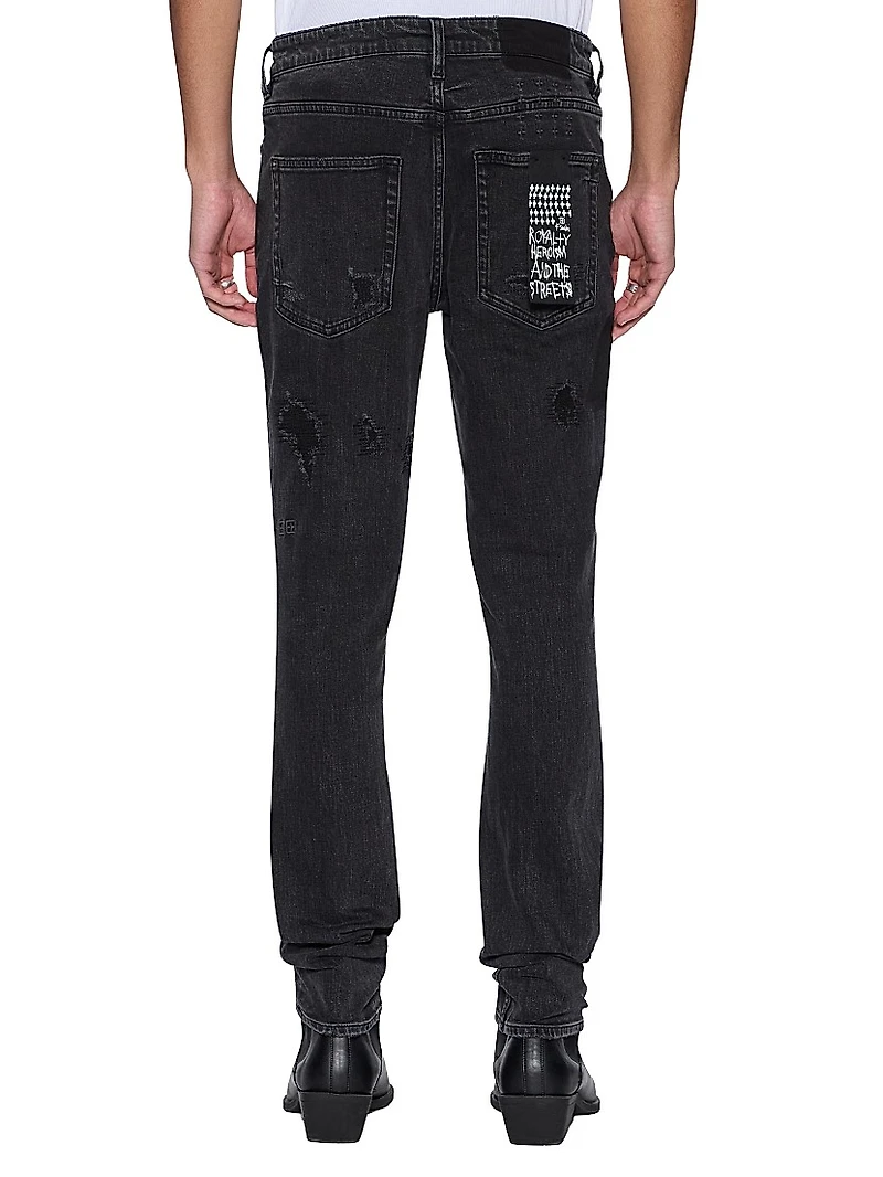 Neo-Nostalgia Van Winkle Led Rockstar Repair Jeans