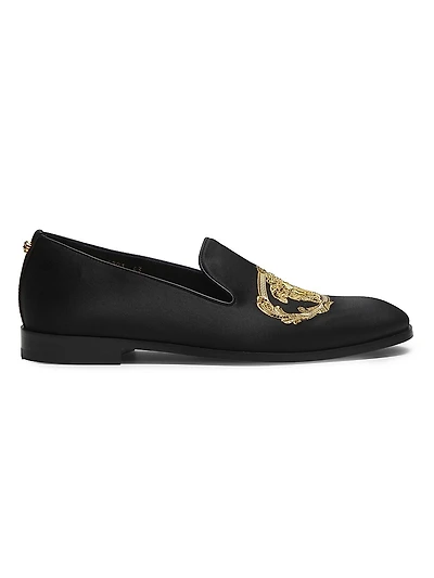 Jellyfish Embroidered Satin Slippers