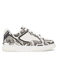 Python Print Leather Low-Top Sneakers