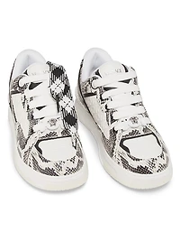 Python Print Leather Low-Top Sneakers