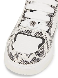 Python Print Leather Low-Top Sneakers