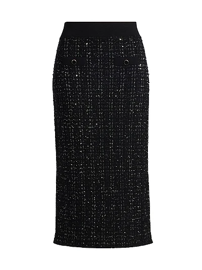 Corbin Sequined Knit Pencil Skirt
