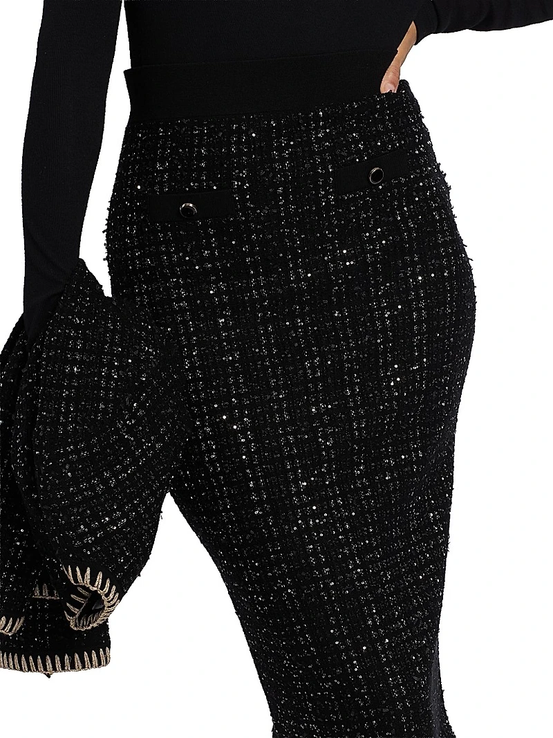 Corbin Sequined Knit Pencil Skirt