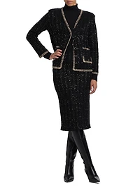 Corbin Sequined Knit Pencil Skirt