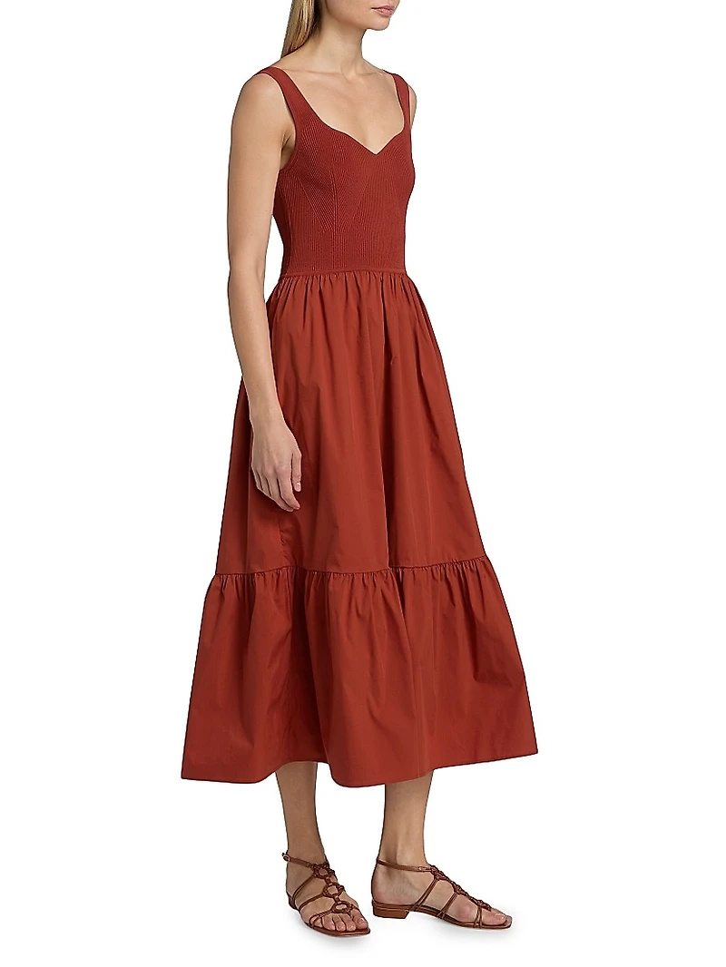 Alfred Knit Sleeveless Tiered Midi-Dress