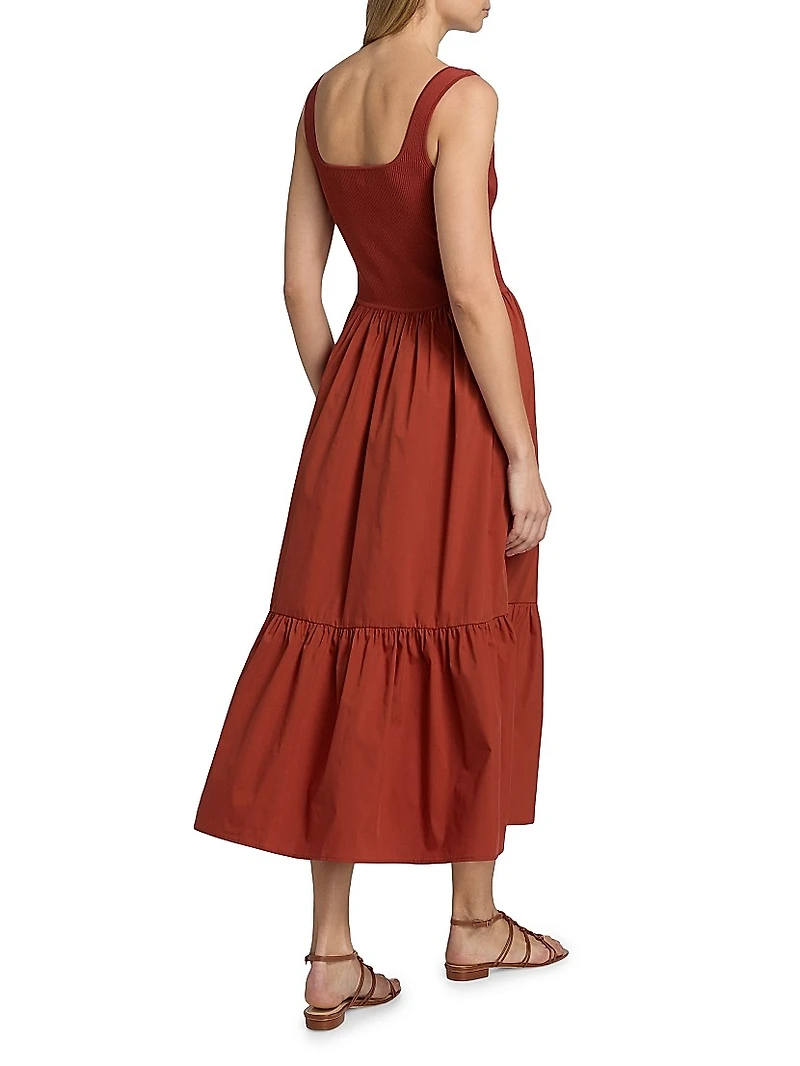 Alfred Knit Sleeveless Tiered Midi-Dress