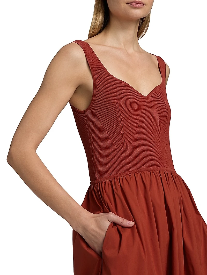 Alfred Knit Sleeveless Tiered Midi-Dress
