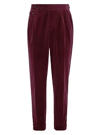 Corduroy Tailor Fit Trousers with Double Pleats