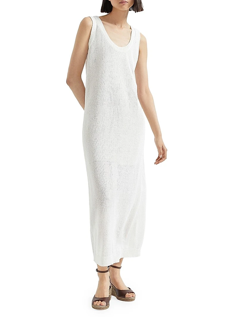 Linen and Silk Diamond Yarn Knit Dress