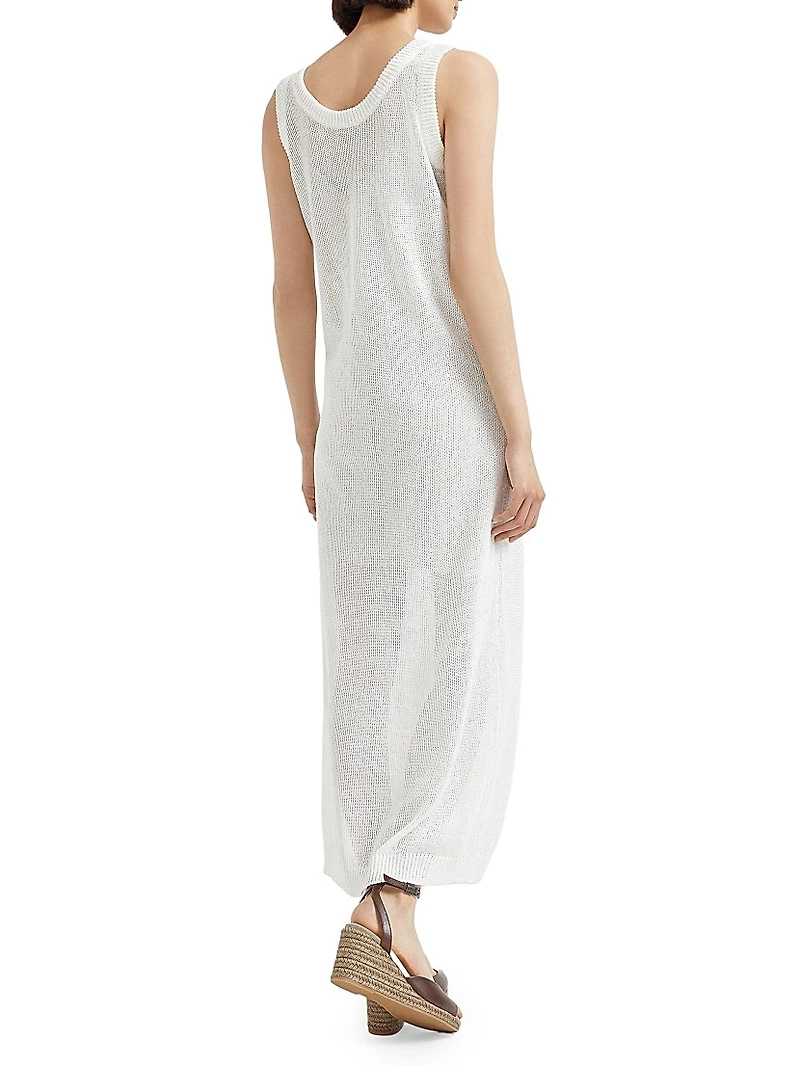 Linen and Silk Diamond Yarn Knit Dress