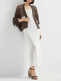Linen and Silk Diamond Yarn Knit Dress