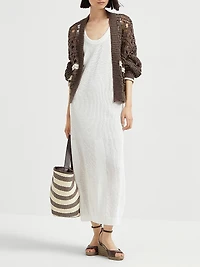 Linen and Silk Diamond Yarn Knit Dress
