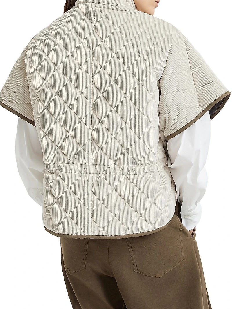 Quilted Cotton and Cashmere Corduroy Outerwear Jacket