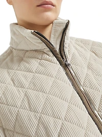 Quilted Cotton and Cashmere Corduroy Outerwear Jacket