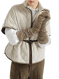 Quilted Cotton and Cashmere Corduroy Outerwear Jacket