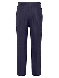 Lightweight Virgin Wool and Silk Twill Tuxedo Trousers