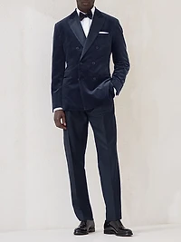 Lightweight Virgin Wool and Silk Twill Tuxedo Trousers