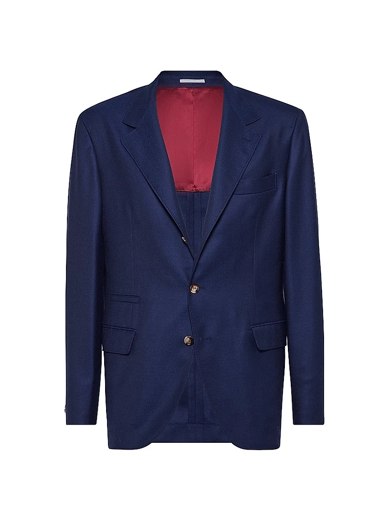Lightweight Cashmere Twill Deconstructed Blazer