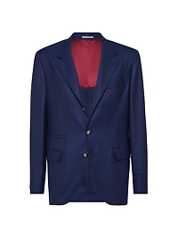 Lightweight Cashmere Twill Deconstructed Blazer