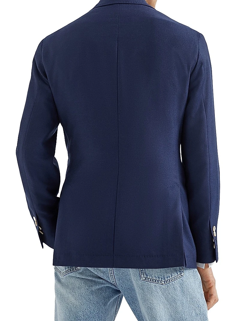 Lightweight Cashmere Twill Deconstructed Blazer