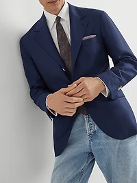 Lightweight Cashmere Twill Deconstructed Blazer