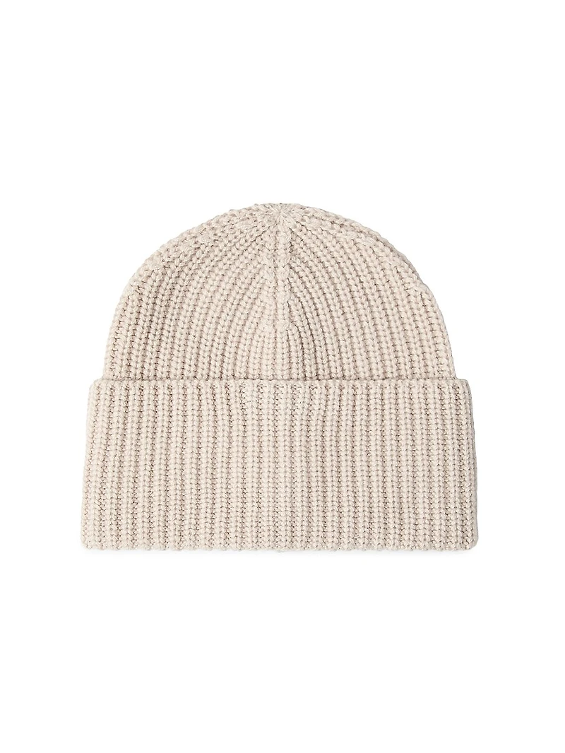 Cashmere English Rib Knit Beanie