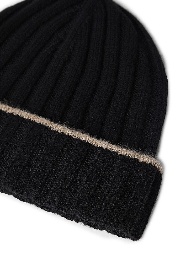 Cashmere Rib Knit Beanie
