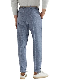 Comfort Wool, Silk and Linen Prince of Wales Leisure Fit Trousers