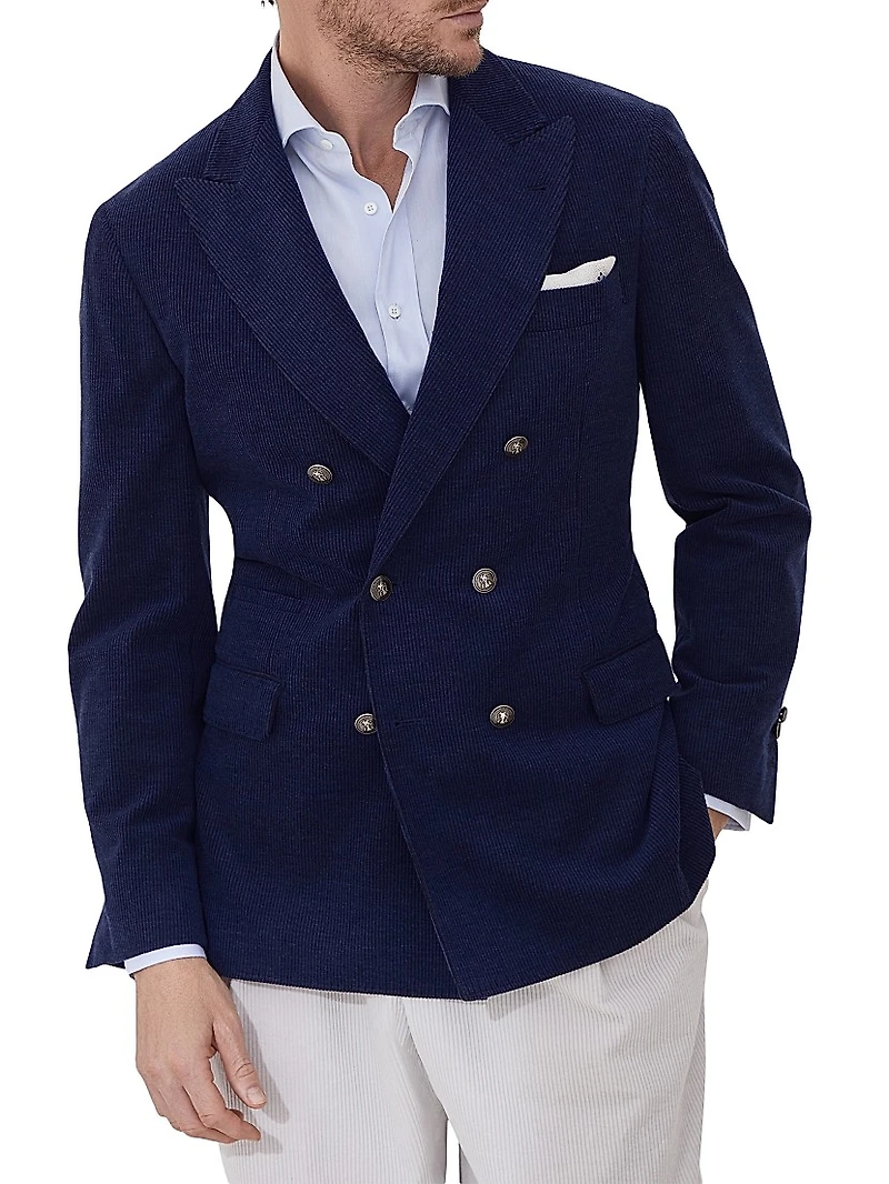 Corduroy One and a Half Breasted Deconstructed Blazer