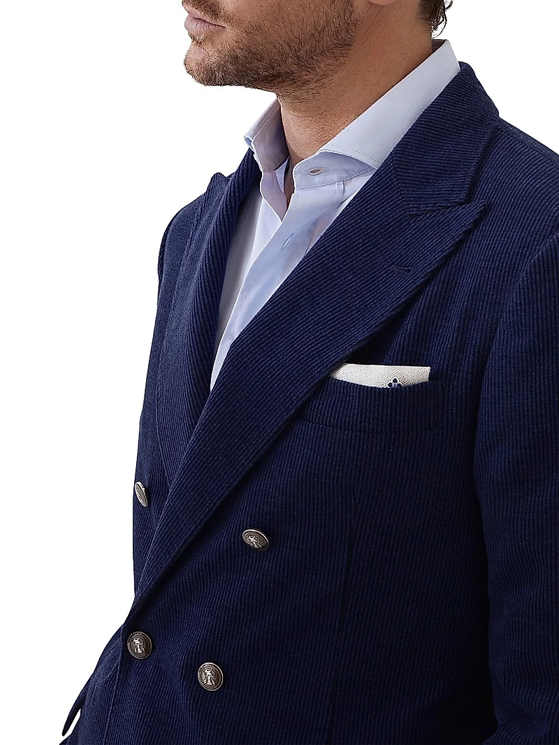 Corduroy One and a Half Breasted Deconstructed Blazer