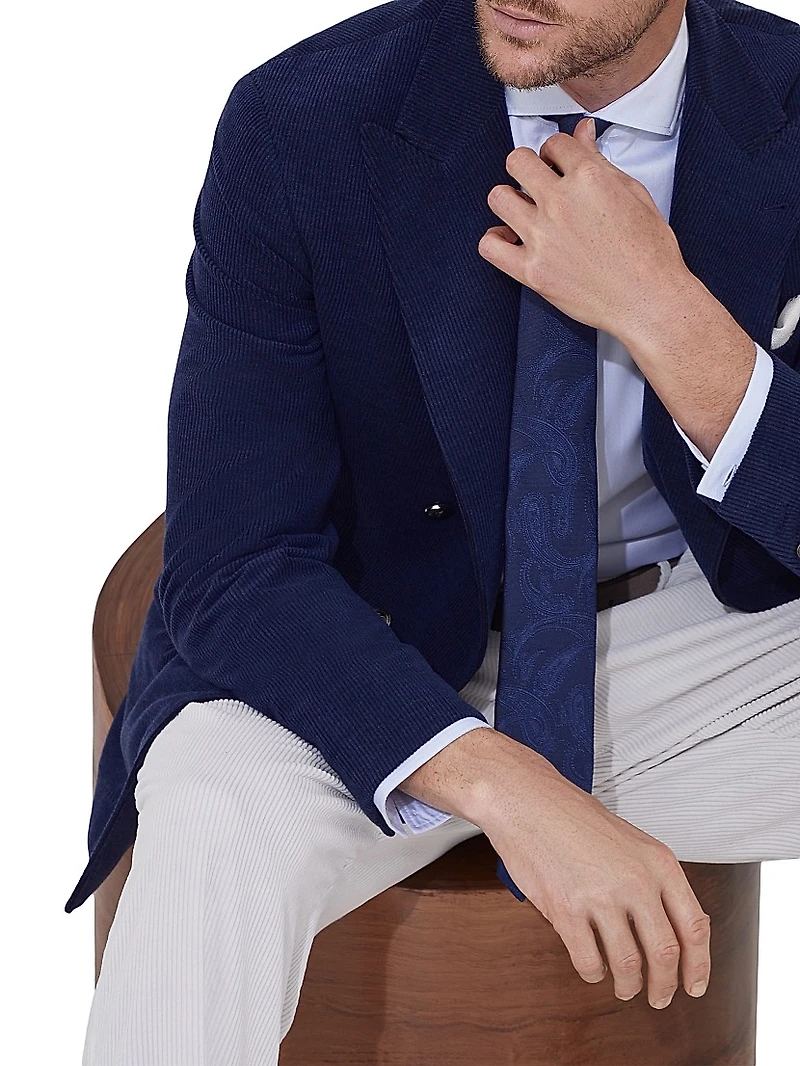 Corduroy One and a Half Breasted Deconstructed Blazer