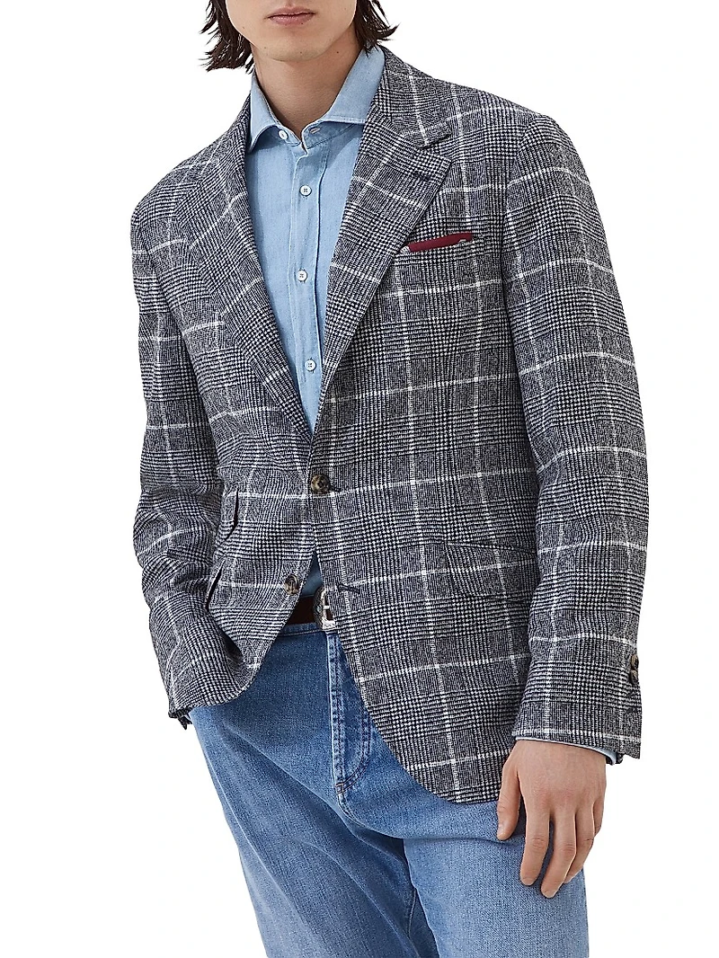 Overcheck Prince of Wales Deconstructed Cavallo Blazer